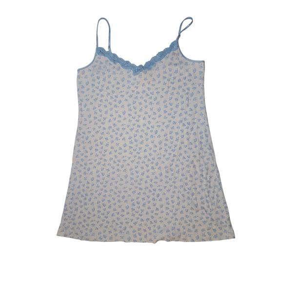 Charter Club Intimates Blue Floral Knee Length Sleep Dress Nightgown Size XL - Picture 1 of 5
